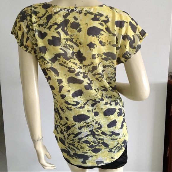 cap-sleeve knit top with animal print - Picture 4 of 4